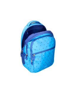 Mochila escolar liderpapel multibolsillo para portatil azul cruces 450x145x300 mm
