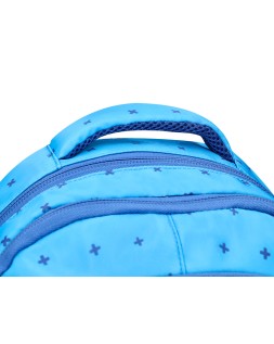 Mochila escolar liderpapel multibolsillo para portatil azul cruces 450x145x300 mm