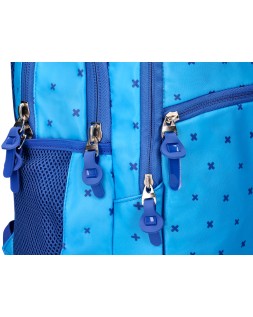 Mochila escolar liderpapel multibolsillo para portatil azul cruces 450x145x300 mm