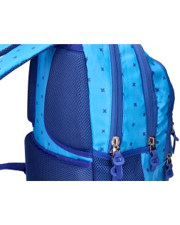 Mochila escolar liderpapel multibolsillo para portatil azul cruces 450x145x300 mm