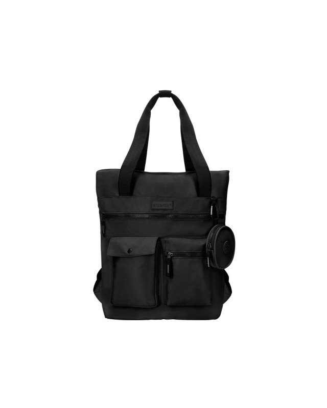 Mochila antartik bolso flip bag con acolchado para portatil 15" color negro 400x120x390 mm