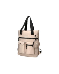 Mochila antartik bolso flip bag con acolchado para portatil 15" beige 400x120x390 mm