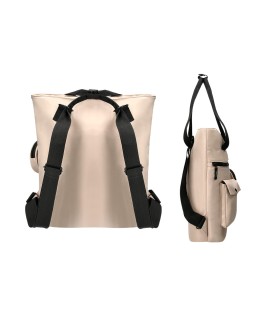 Mochila antartik bolso flip bag con acolchado para portatil 15" beige 400x120x390 mm