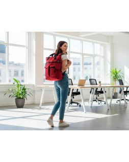 Mochila antartik bolso flip bag con acolchado para portatil 15" burdeos 400x120x390 mm