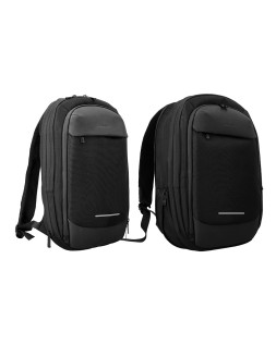Mochila antartik slim con bols illo para portatil con tres compartimentos 45x15x33cm color negro