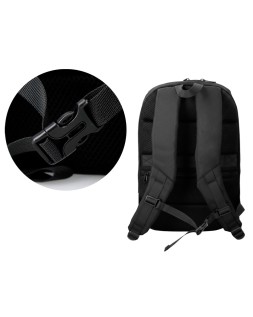 Mochila antartik slim con bols illo para portatil con tres compartimentos 45x15x33cm color negro