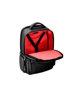 Mochila antartik volt 5 compartimentos color negro interior rojo 450x180x330 mm