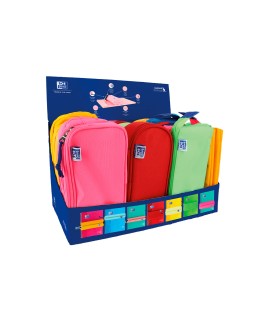 Bolso escolar oxford portatodo kids expositor de 20 unidades colores surtidos