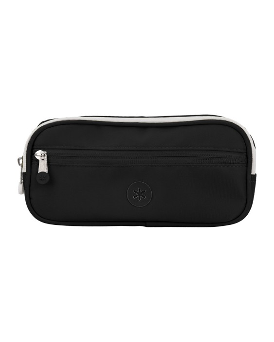 Estuche portatodo antartik fusion flex 3 cremalleras negro compañero mochila 100x60x220 mm