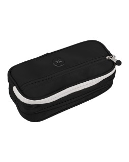 Estuche portatodo antartik fusion flex 3 cremalleras negro compañero mochila 100x60x220 mm