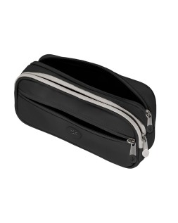 Estuche portatodo antartik fusion flex 3 cremalleras negro compañero mochila 100x60x220 mm