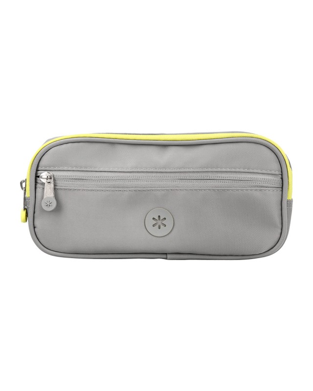 Estuche portatodo antartik fusion flex 3 cremalleras gris compañero mochila 100x60x220 mm
