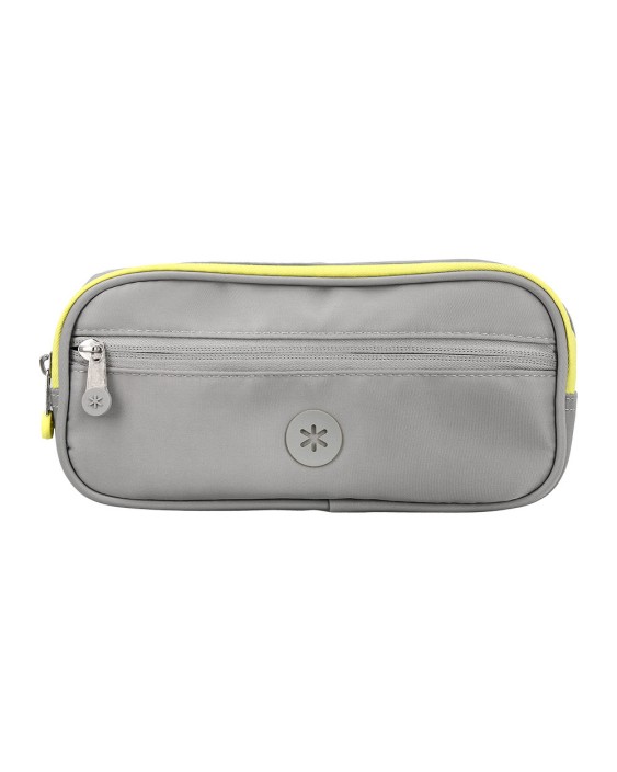 Estuche portatodo antartik fusion flex 3 cremalleras gris compañero mochila 100x60x220 mm