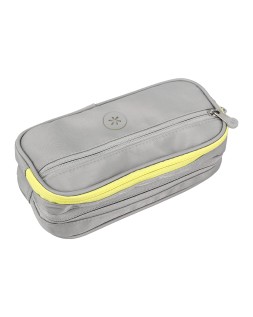 Estuche portatodo antartik fusion flex 3 cremalleras gris compañero mochila 100x60x220 mm