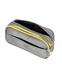 Estuche portatodo antartik fusion flex 3 cremalleras gris compañero mochila 100x60x220 mm