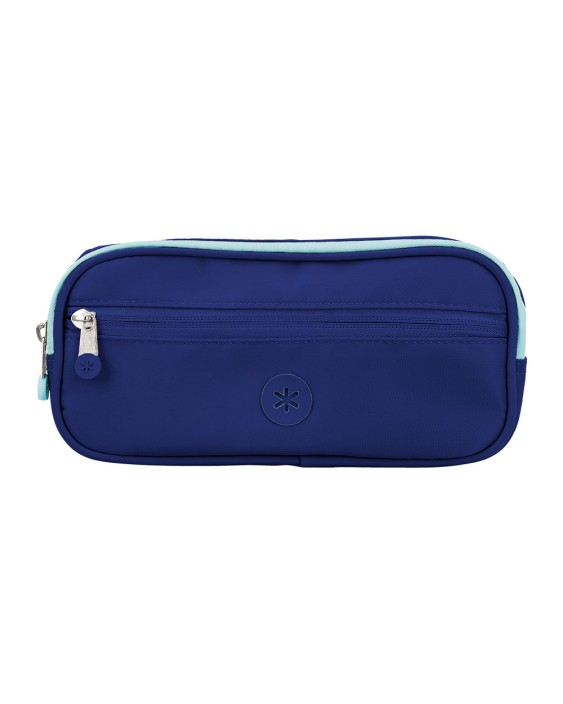 Estuche portatodo antartik fusion flex 3 cremalleras azulmarino compañero mochila 100x60x220 mm