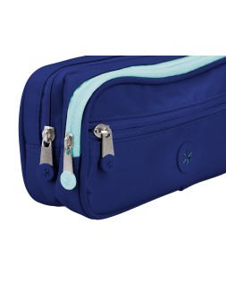Estuche portatodo antartik fusion flex 3 cremalleras azulmarino compañero mochila 100x60x220 mm