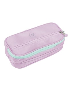 Estuche portatodo antartik fusion flex 3 cremalleras morado compañero mochila 100x60x220 mm