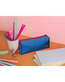 Estuche portatodo antartik basic pack 1 compartimento azul marino compañero mochila 80x55x210 mm