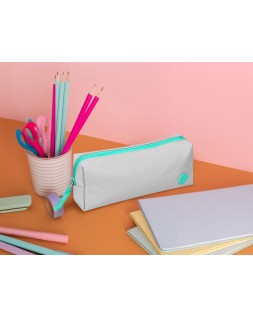 Estuche portatodo antartik basic pack 1 compartimento gris compañero mochila 80x55x210 mm