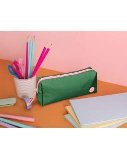 Estuche portatodo antartik basic pack 1 compartimento verde compañero mochila 80x55x210 mm