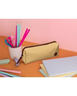 Estuche portatodo antartik basic pack 1 compartimento beige compañero mochila 80x55x210 mm