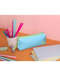 Estuche portatodo antartik basic pack 1 compartimento turquesa compañero mochila 80x55x210 mm