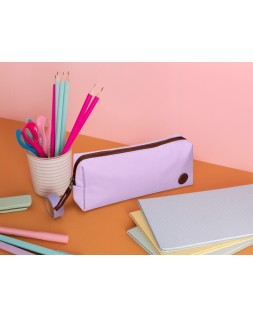 Estuche portatodo antartik basic pack 1 compartimento morado compañero mochila 80x55x210 mm