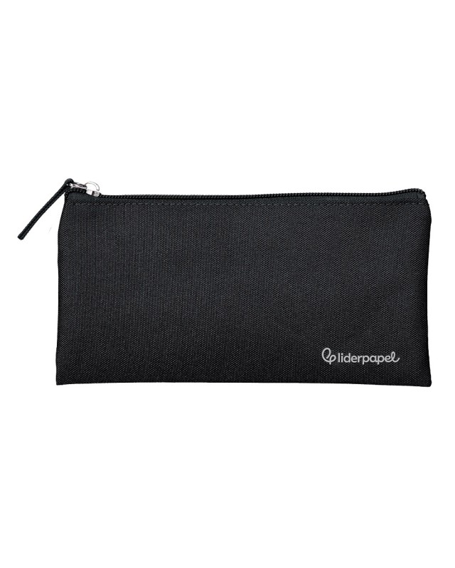 Estuche portatodo liderpapel plano ancho una cremallera 200x100 mm negro
