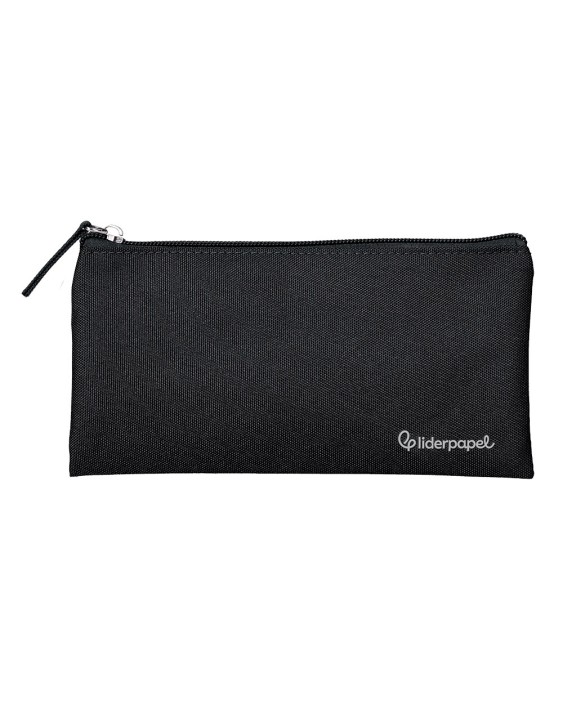 Estuche portatodo liderpapel plano ancho una cremallera 200x100 mm negro
