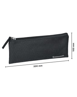 Estuche portatodo liderpapel plano ancho una cremallera 200x100 mm negro