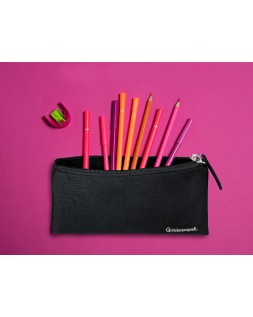 Estuche portatodo liderpapel plano ancho una cremallera 200x100 mm negro