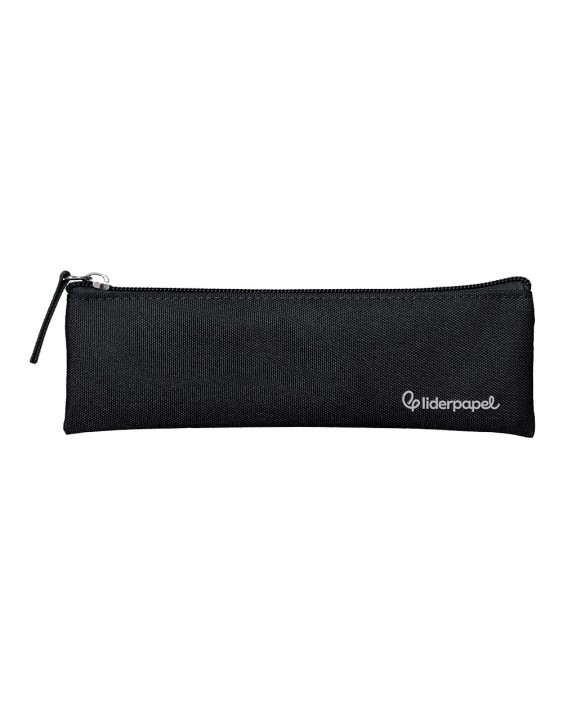 Estuche portatodo liderpapel plano estrecho una cremallera 200x60 mm negro