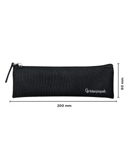Estuche portatodo liderpapel plano estrecho una cremallera 200x60 mm negro