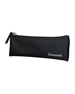 Estuche portatodo liderpapel plano estrecho una cremallera 200x60 mm negro