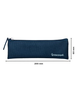 Estuche portatodo liderpapel plano estrecho una cremallera 200x60 mm azul marino