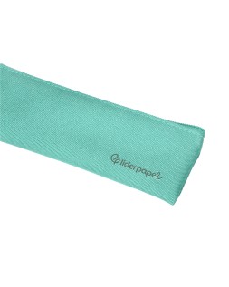 Estuche portatodo liderpapel plano estrecho una cremallera 200x60 mm verde manzana