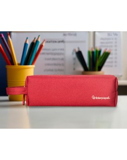 Estuche portatodo liderpapel classic rectangular con asa 210x70mm rojo