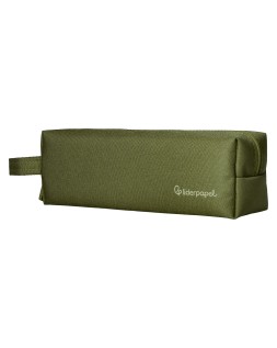 Estuche portatodo liderpapel classic rectangular con asa 210x70mm verde militar