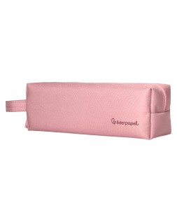 Estuche portatodo liderpapel classic rectangular con asa 210x70mm rosa