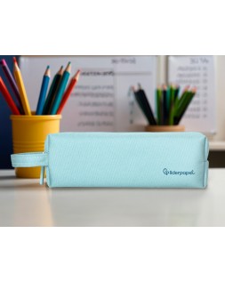Estuche portatodo liderpapel classic rectangular con asa 210x70mm azul celeste