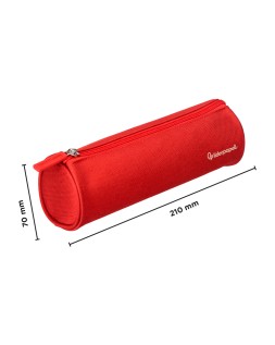 Estuche portatodo liderpapel classic cilindrico ancho 210x70mm rojo