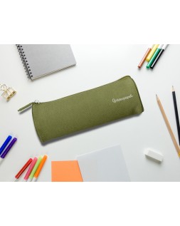 Estuche portatodo liderpapel classic cilindrico ancho 210x70mm verde militar