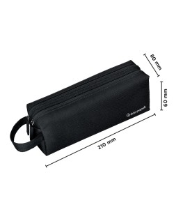 Estuche portatodo liderpapel classic rectangular con asa 2 cremalleras 210 x80mm negro