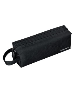Estuche portatodo liderpapel classic rectangular con asa 2 cremalleras 210 x80mm negro