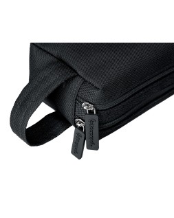 Estuche portatodo liderpapel classic rectangular con asa 2 cremalleras 210 x80mm negro
