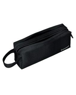 Estuche portatodo liderpapel classic rectangular con asa 2 cremalleras 210 x80mm negro