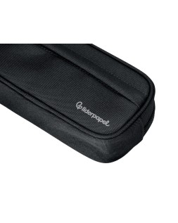 Estuche portatodo liderpapel classic ovalado 2 cremalleras con bolsillo delantero 210x90mm negro