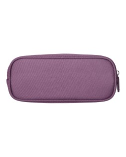 Estuche portatodo liderpapel classic ovalado 2 cremalleras con bolsillo delantero 210x90mm morado empolvado