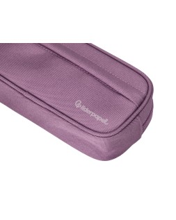 Estuche portatodo liderpapel classic ovalado 2 cremalleras con bolsillo delantero 210x90mm morado empolvado